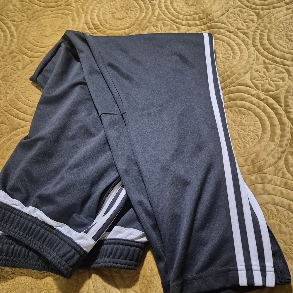 Adidas Black Joggers with White Stripes